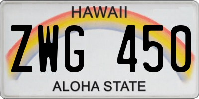 HI license plate ZWG450