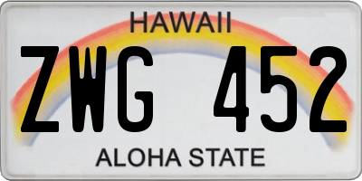 HI license plate ZWG452