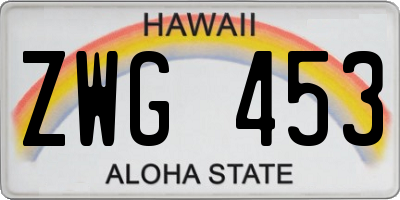 HI license plate ZWG453