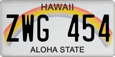 HI license plate ZWG454