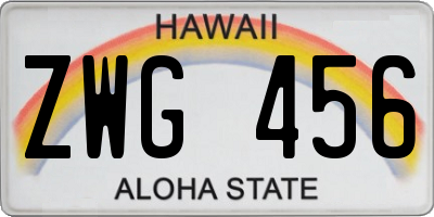 HI license plate ZWG456