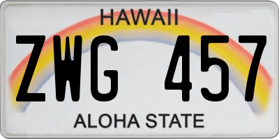 HI license plate ZWG457