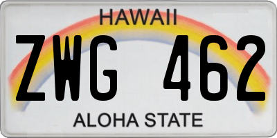 HI license plate ZWG462