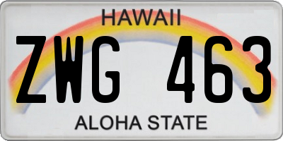 HI license plate ZWG463