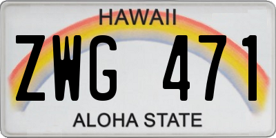 HI license plate ZWG471