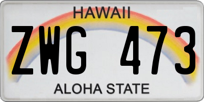 HI license plate ZWG473
