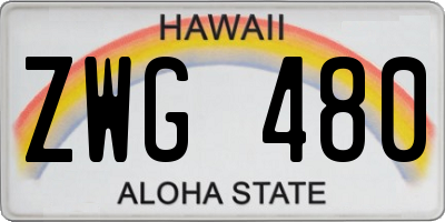 HI license plate ZWG480