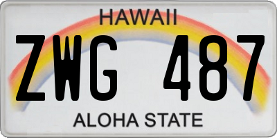 HI license plate ZWG487