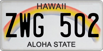 HI license plate ZWG502