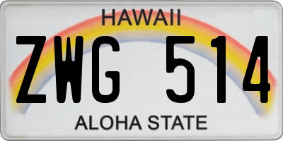 HI license plate ZWG514