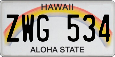 HI license plate ZWG534