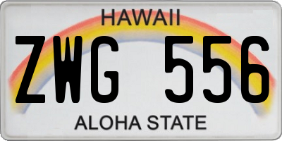 HI license plate ZWG556