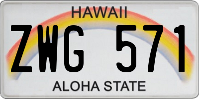HI license plate ZWG571