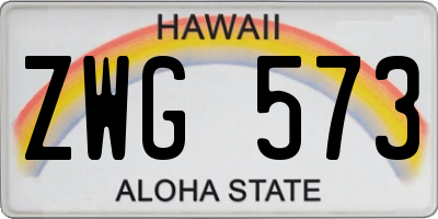 HI license plate ZWG573