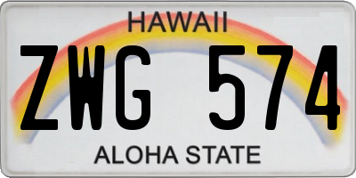 HI license plate ZWG574