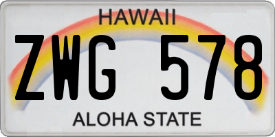 HI license plate ZWG578