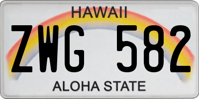 HI license plate ZWG582