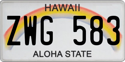 HI license plate ZWG583
