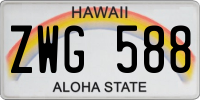 HI license plate ZWG588