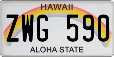 HI license plate ZWG590