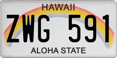 HI license plate ZWG591