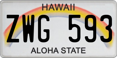 HI license plate ZWG593