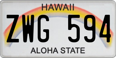 HI license plate ZWG594