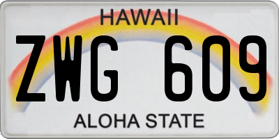 HI license plate ZWG609