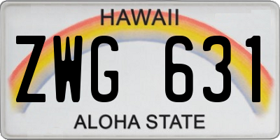 HI license plate ZWG631