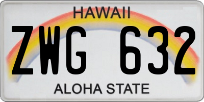 HI license plate ZWG632