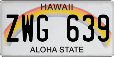 HI license plate ZWG639