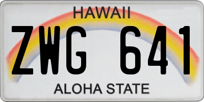 HI license plate ZWG641