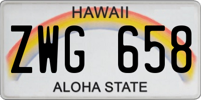 HI license plate ZWG658