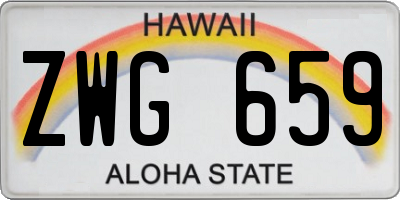 HI license plate ZWG659
