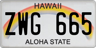 HI license plate ZWG665