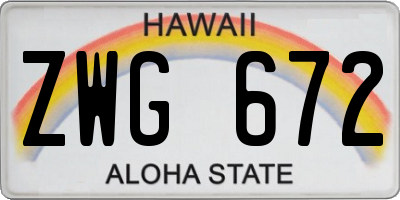 HI license plate ZWG672