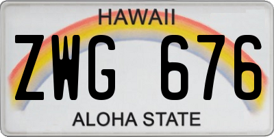 HI license plate ZWG676