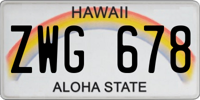 HI license plate ZWG678
