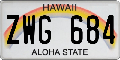 HI license plate ZWG684