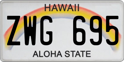 HI license plate ZWG695