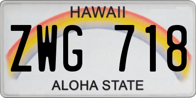 HI license plate ZWG718