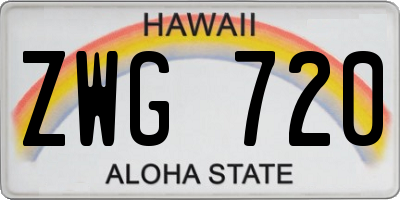 HI license plate ZWG720