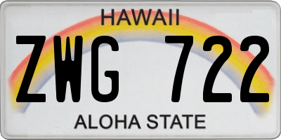 HI license plate ZWG722