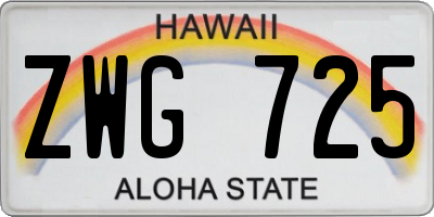 HI license plate ZWG725