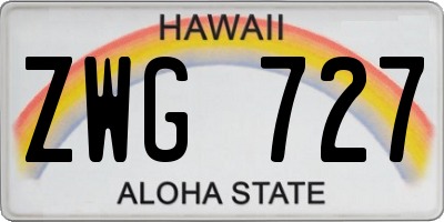 HI license plate ZWG727