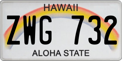 HI license plate ZWG732
