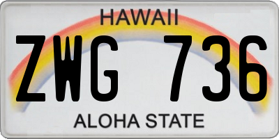 HI license plate ZWG736