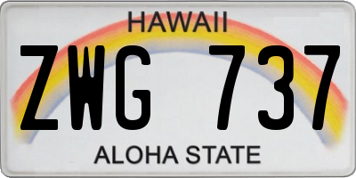 HI license plate ZWG737