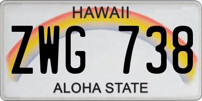 HI license plate ZWG738