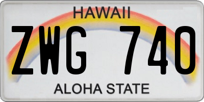HI license plate ZWG740